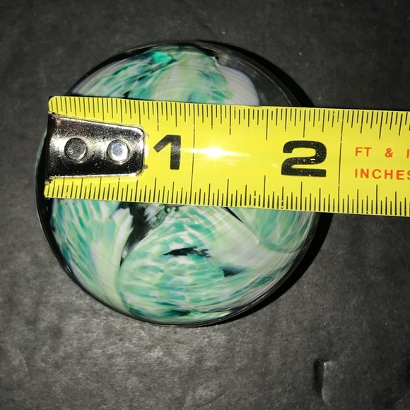 Vintage Jerpoint Ireland Glass Studio Green White  Swirl Tornado Paperweight - Picture 9 of 10